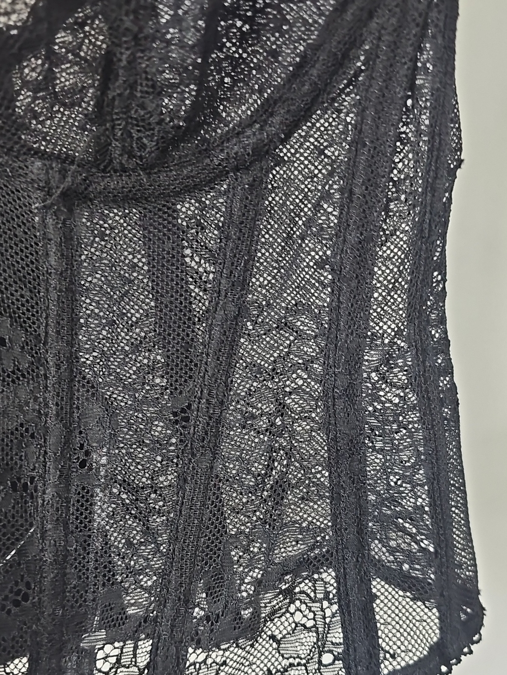 Urban Outfitter Black Sheer Lace Bustier wBoning Thick Straps Sexy Elegant Glam - Picture 6 of 11